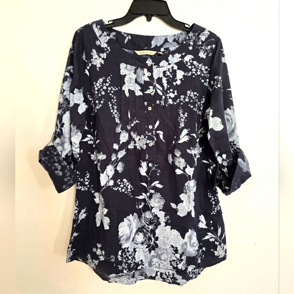 Soft Surroundings Tuberosa Tunic In Steel Blue Size Small